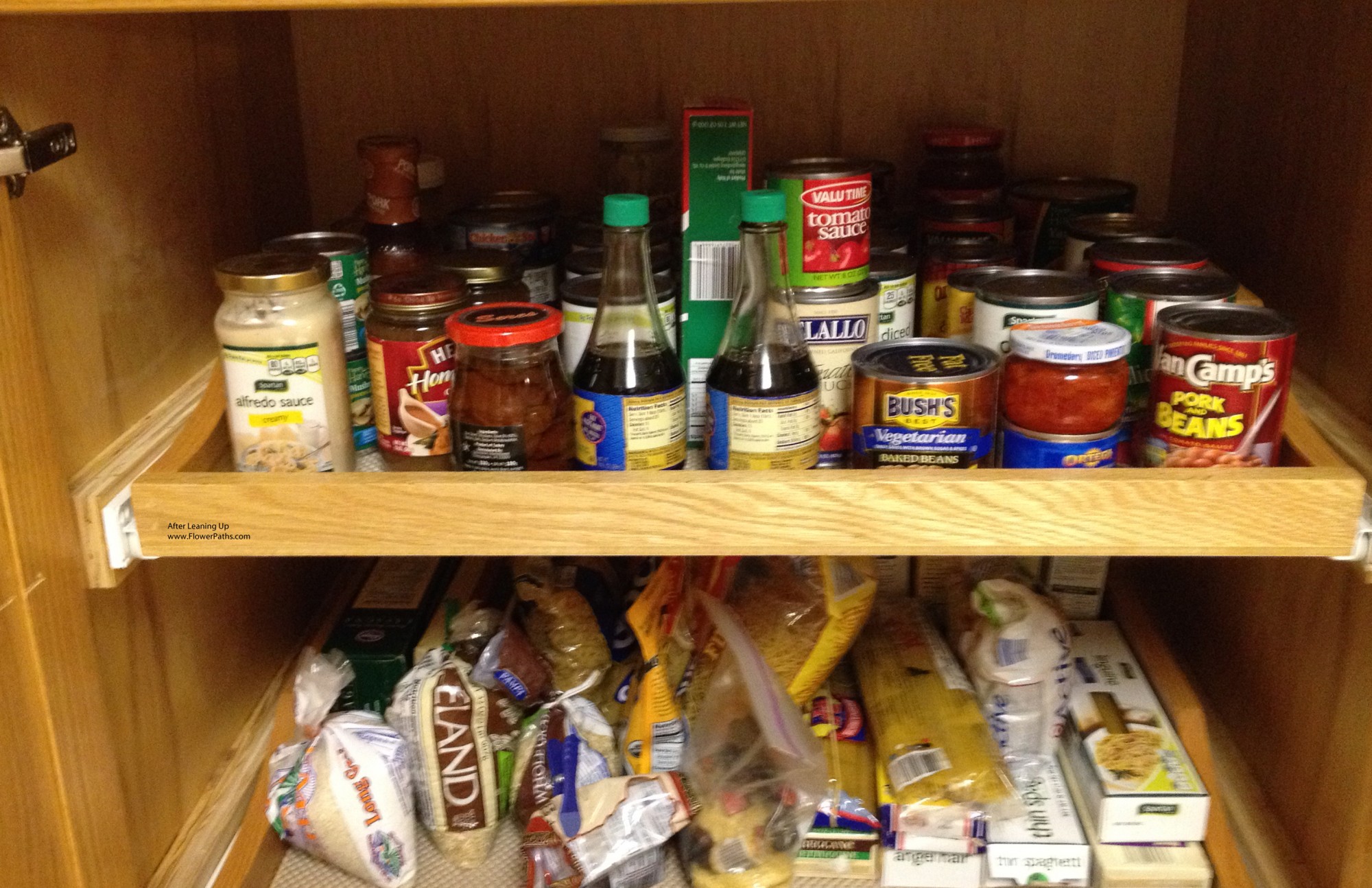 Canned Goods on the Top Shelf, Mounds of Pasta on the Second, Now All Neat