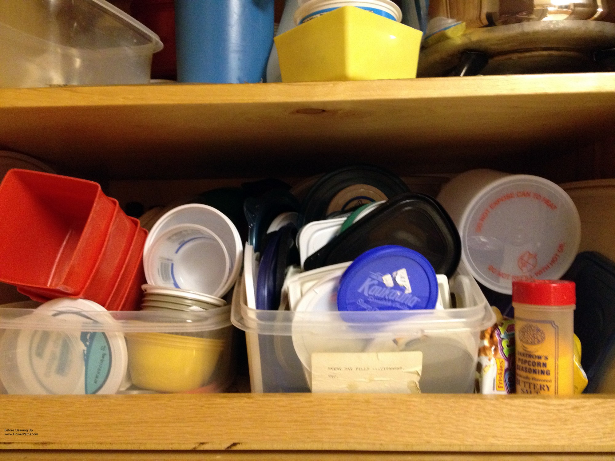 The Before Picture - This is the Cupboard with All the Plastic Storage Containers