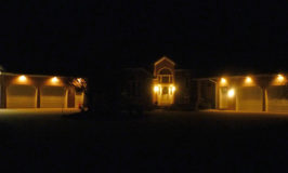 House Lit Up with LEDs at Night